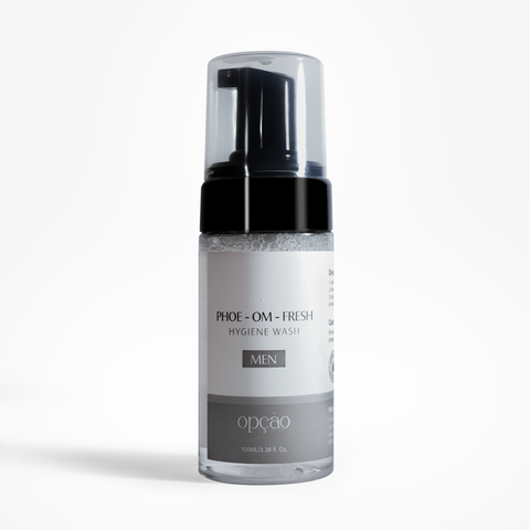 Opção Phoe-om-fresh hygiene wash. Gentle care, ultimate freshness. All natural ingredients. 