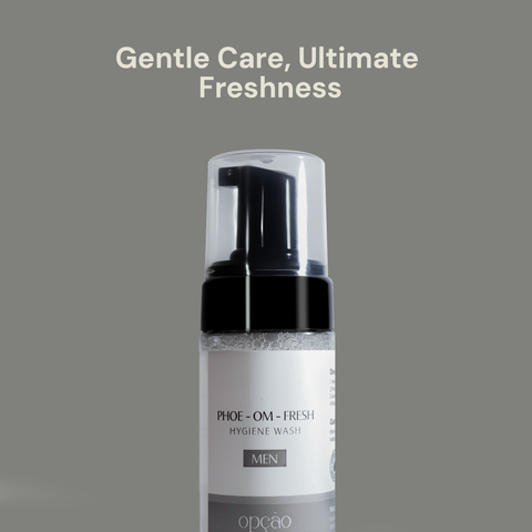 Opção Phoe-om-fresh hygiene wash. Gentle care, ultimate freshness. All natural ingredients. 
